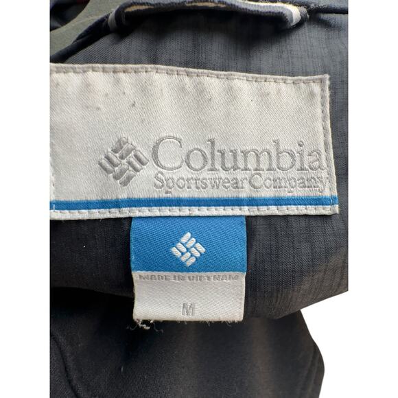 Columbia Womans M Long $129 Waterproof Hiking Jacket Hoooded Rain Coat Gray - Picture 6 of 9